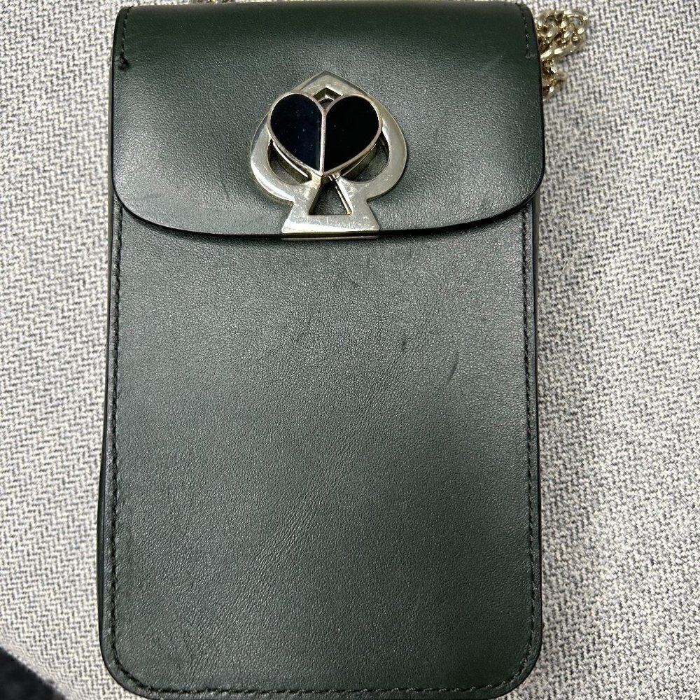 Kate Spade Leather Phone Crossbody Green EUC